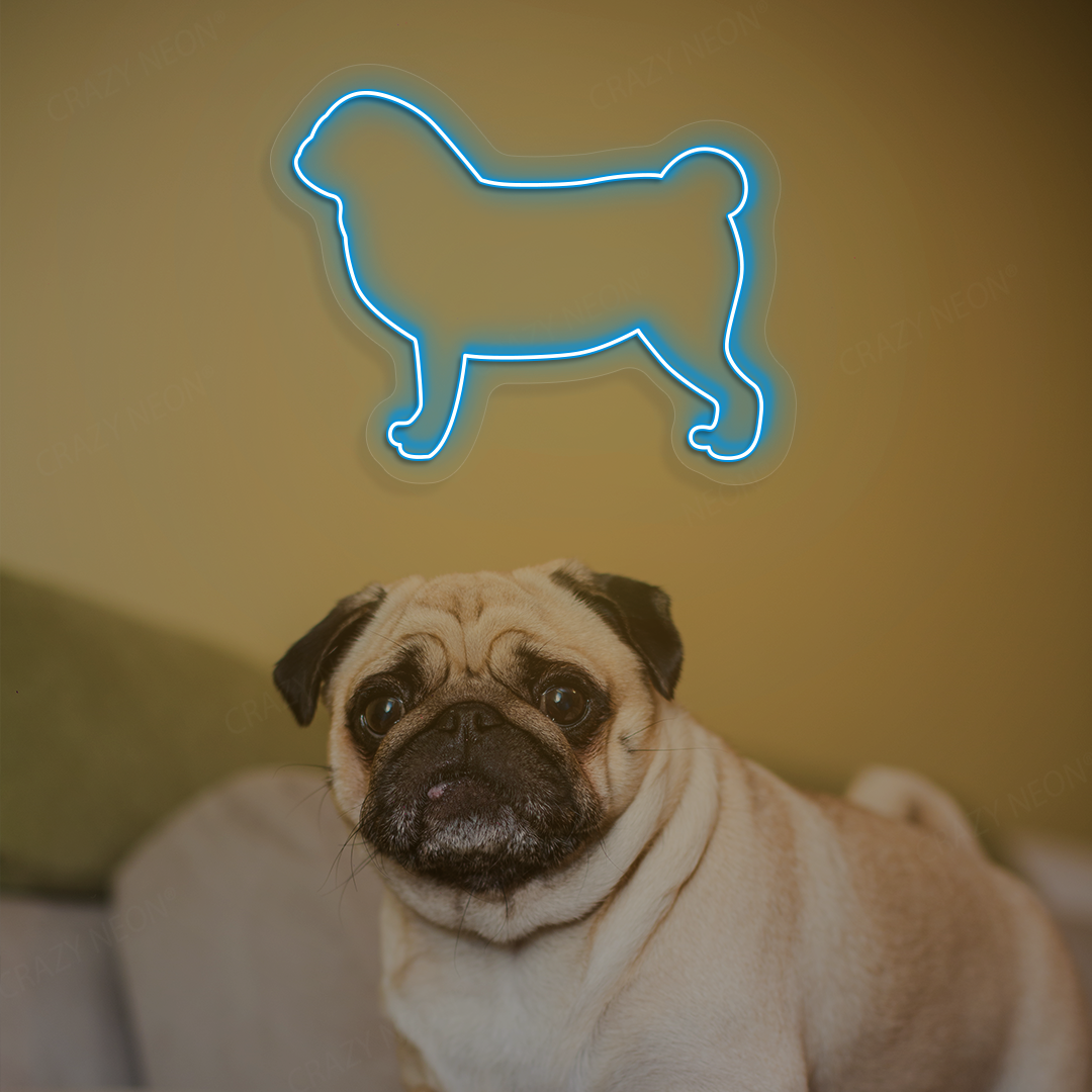 Pug Neon Sign | Iceblue