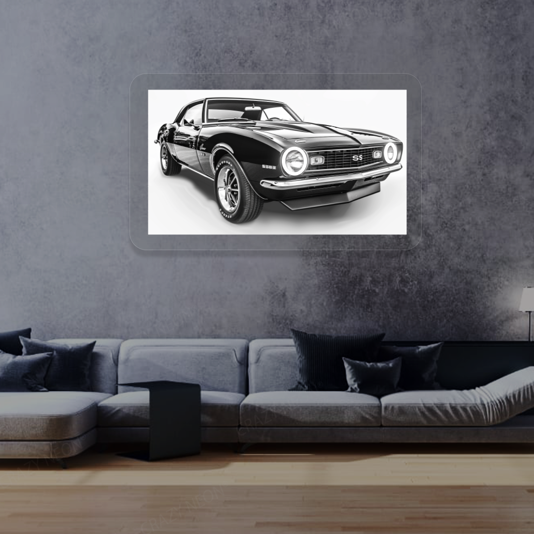 Camaro SS Neon Artwork | White