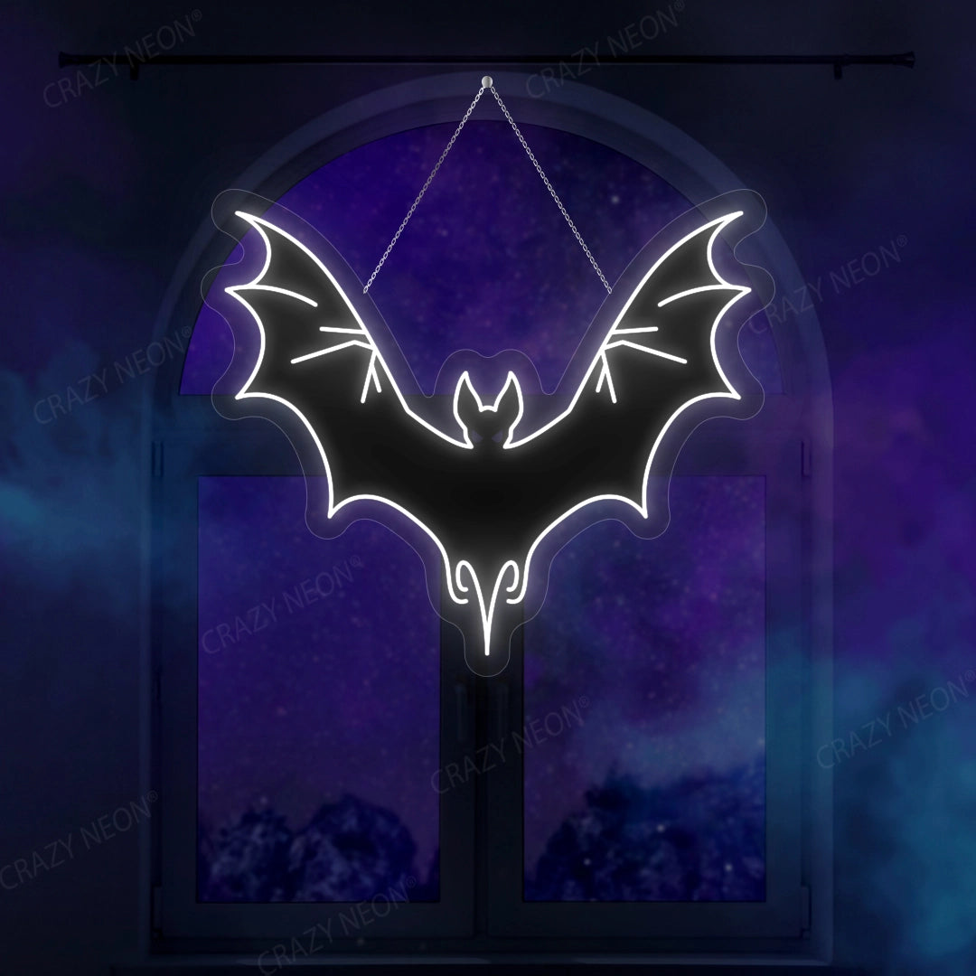 Bat Neon Artwork | White