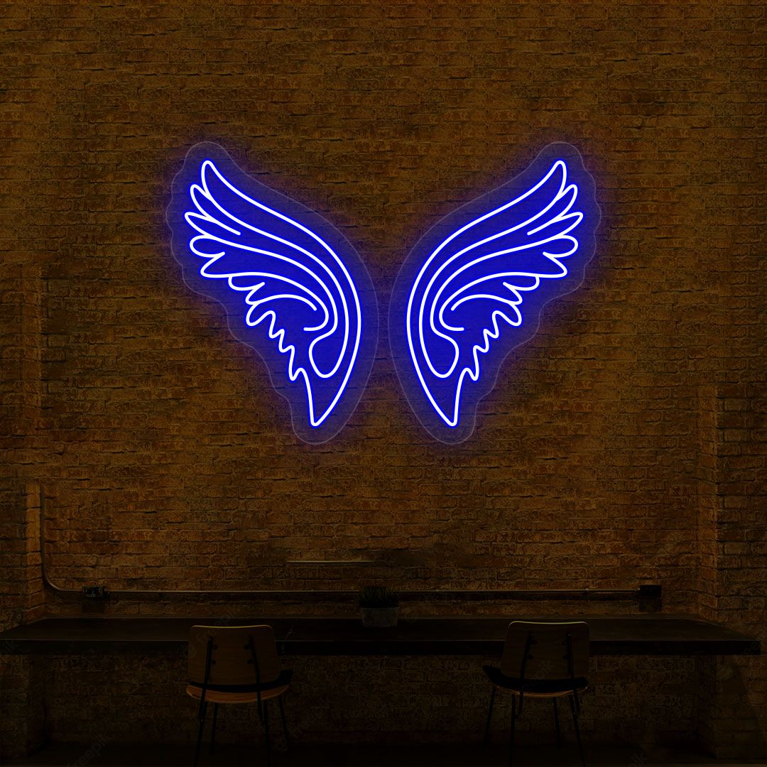 Angel Wings Neon Sign | Blue
