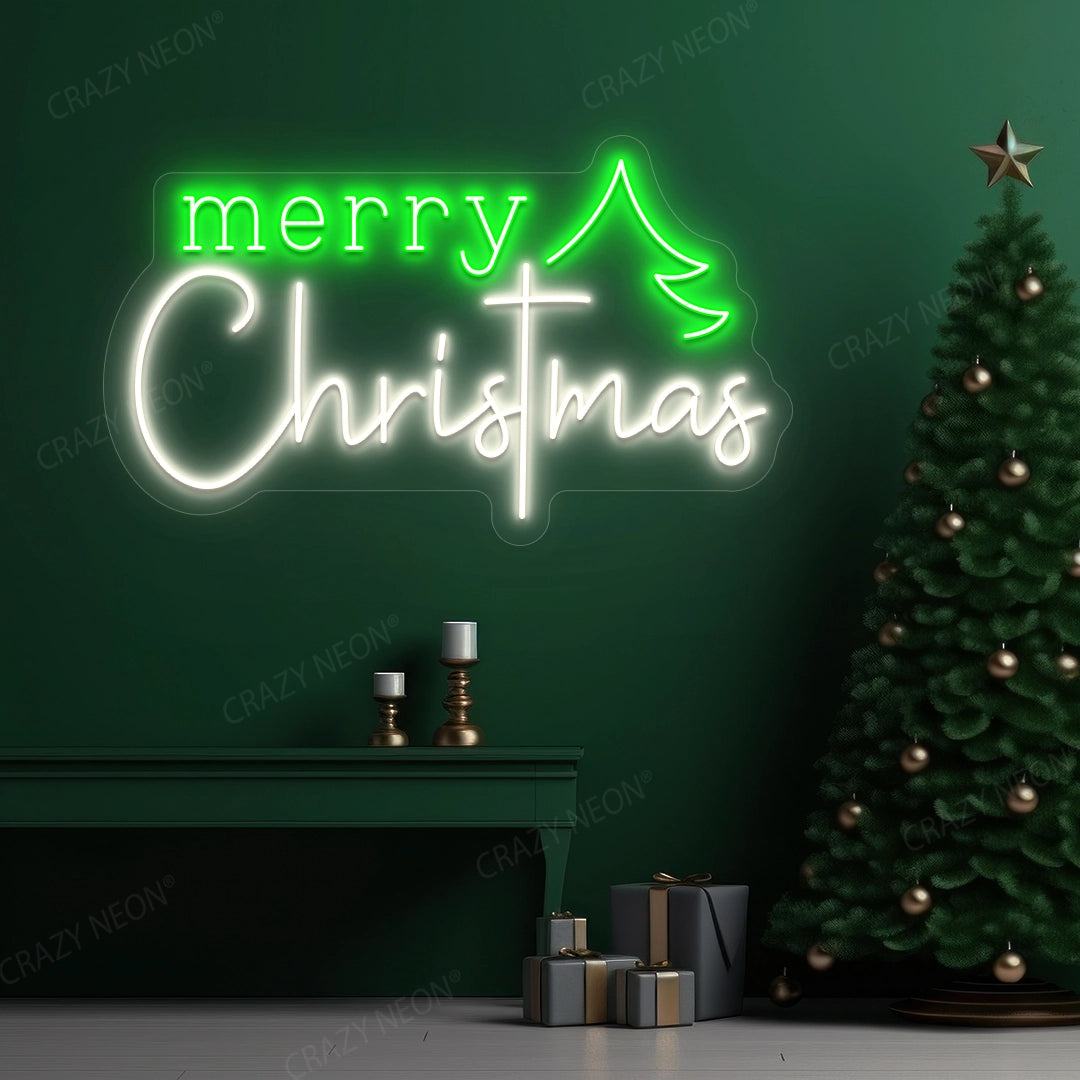 Christmas Wishes & Trees Neon Sign | Warm White
