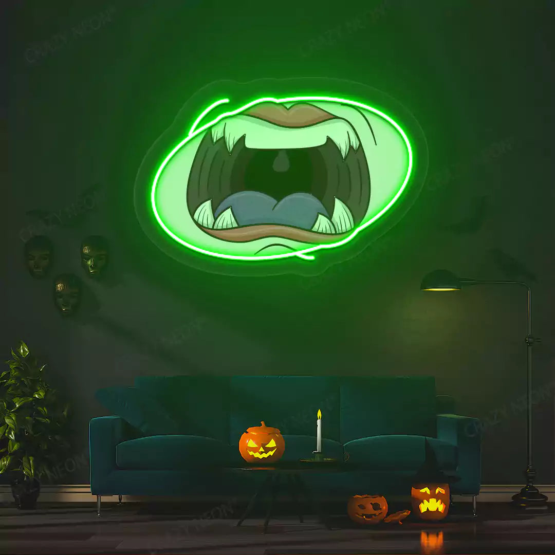 Vampire Mouth Neon Artwork | Green