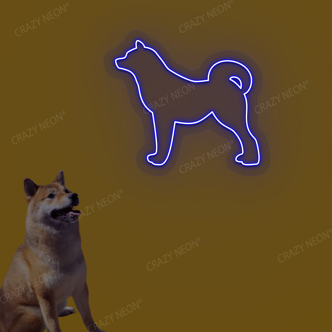 Shiba Inu Dog Neon Sign | Blue