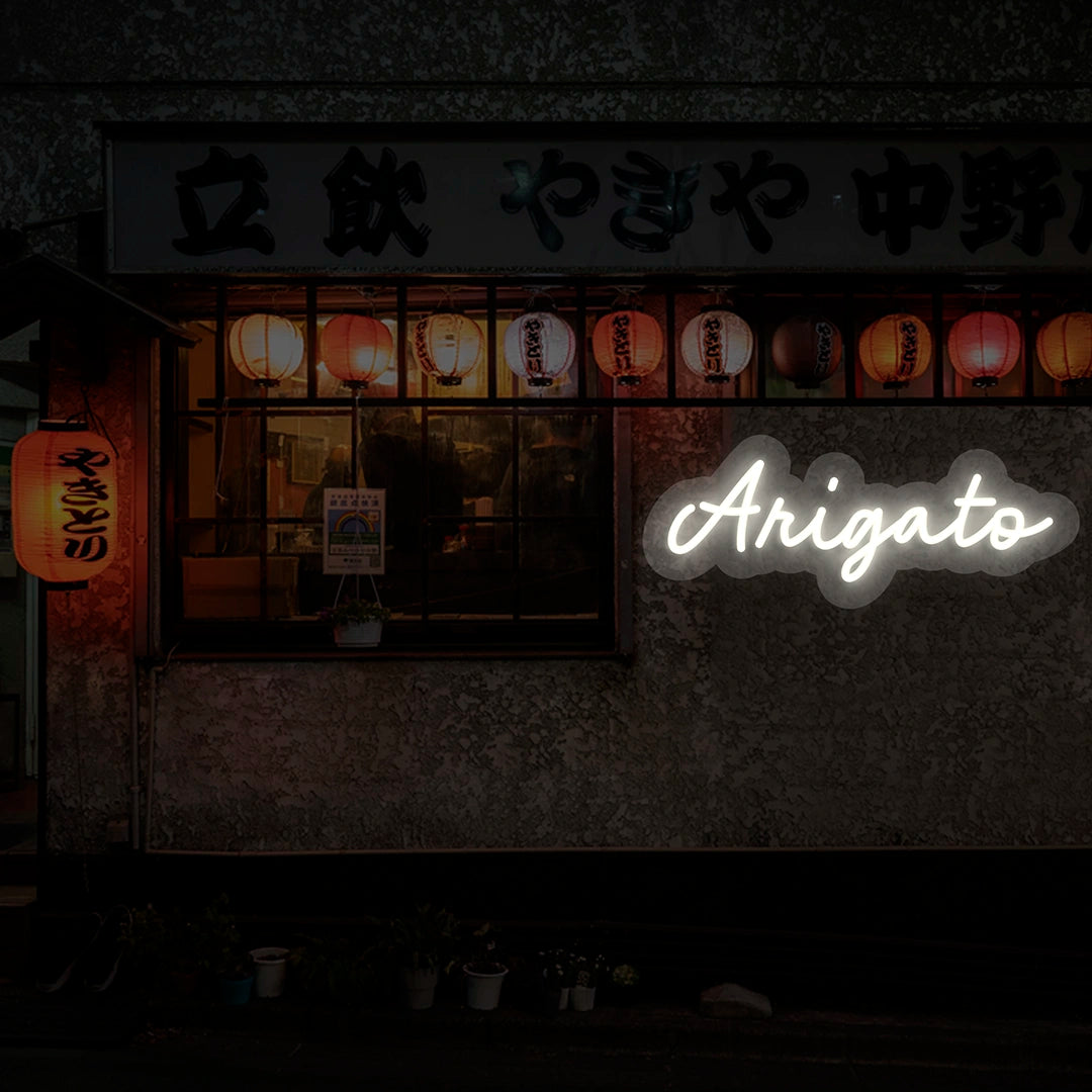 Arigato Neon Sign | warmwhite