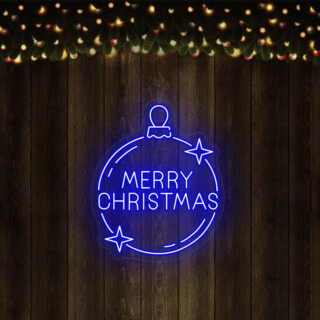 Merry Christmas Neon Sign | Blue