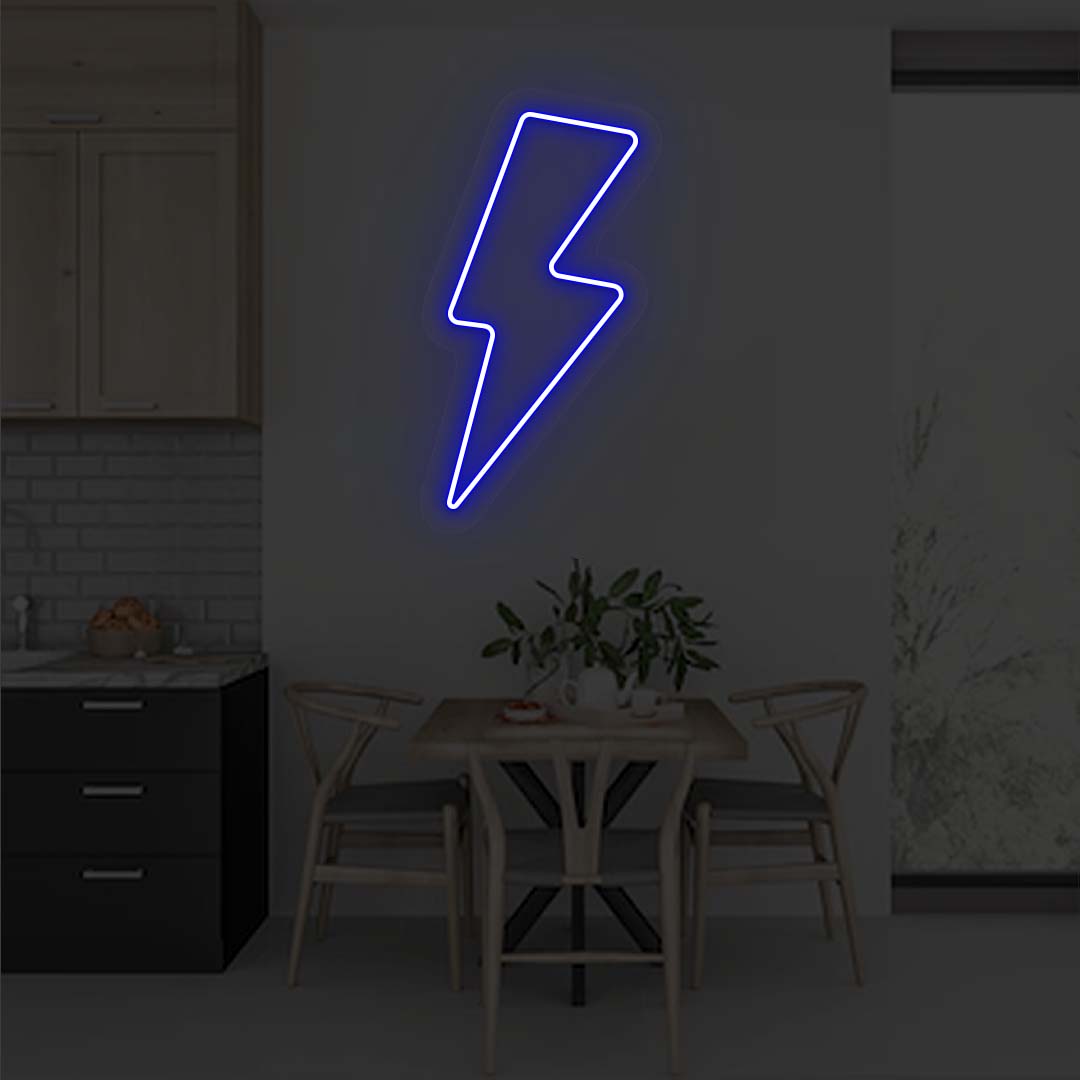 Lightning Bolt Neon Sign | Blue