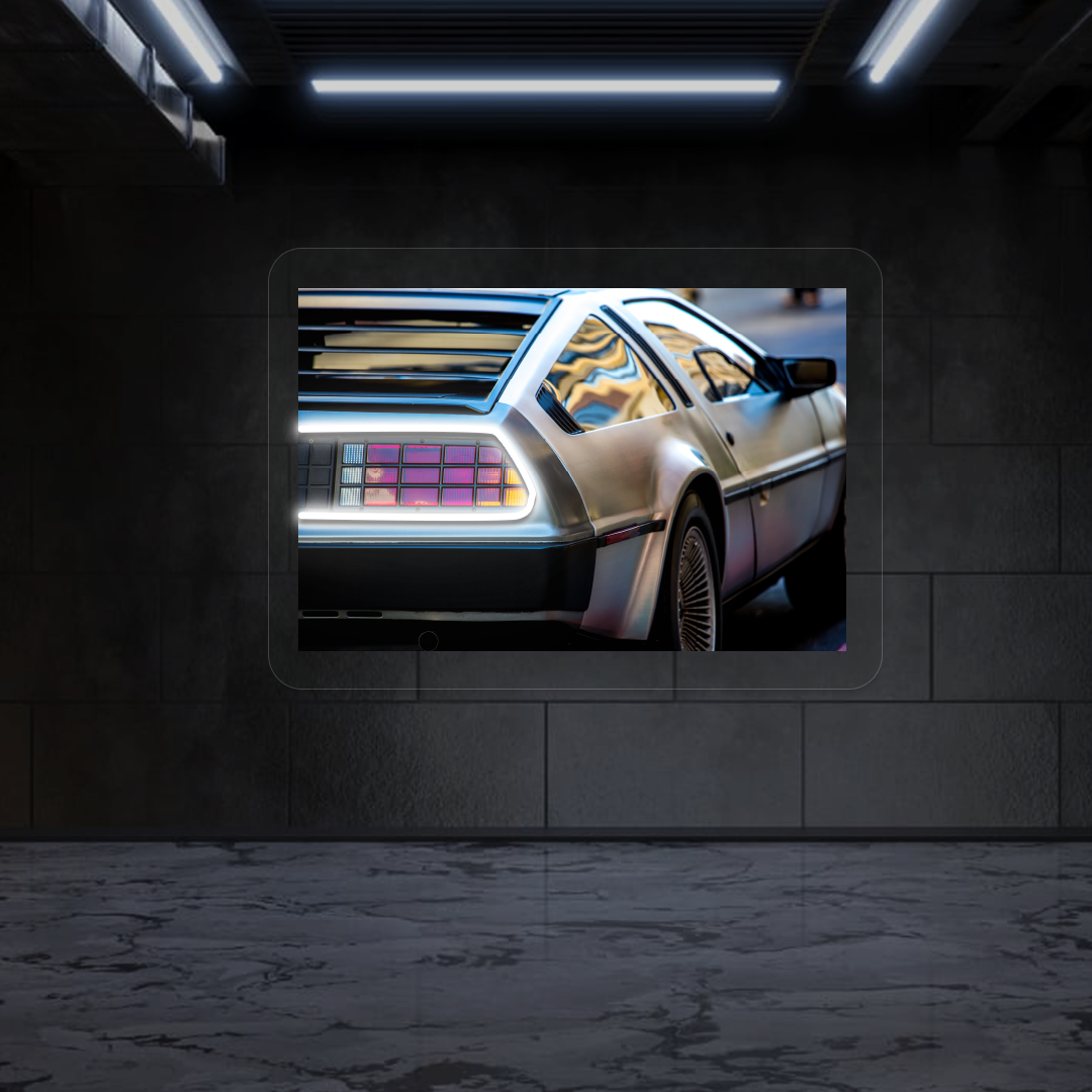 DMC-12 Backlight Neon Artwork | White