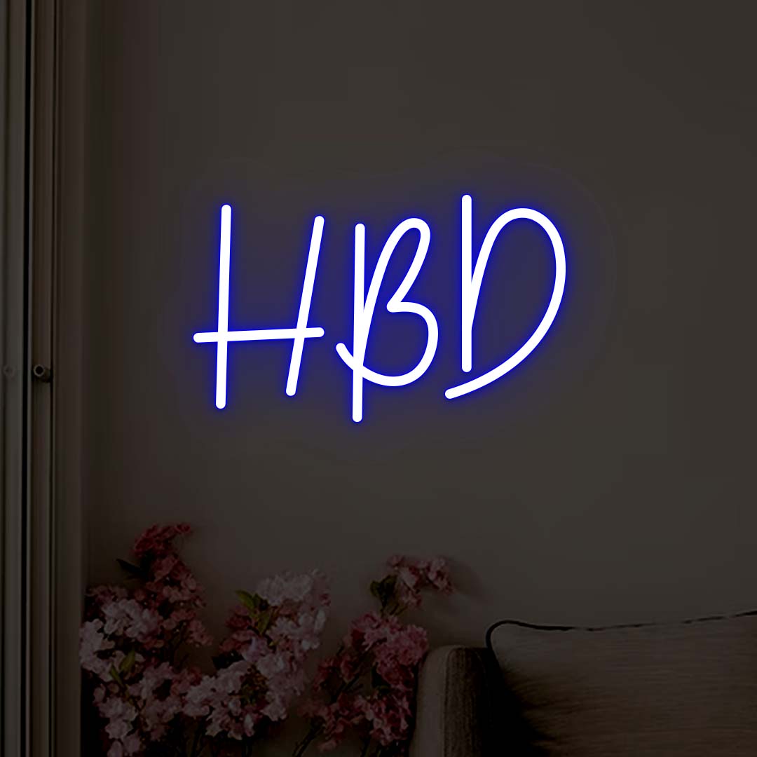 Happy Birthday Neon Sign | Blue