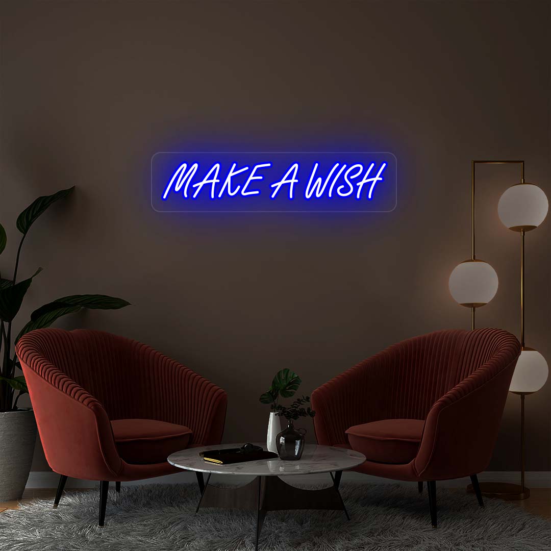Make A Wish Neon Sign | Blue