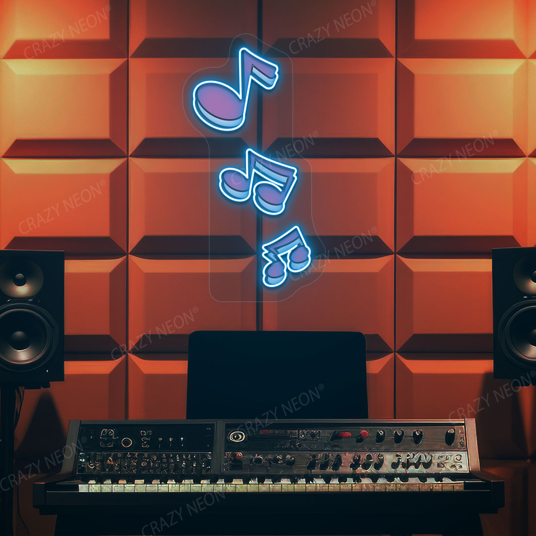 Musical Notes Neon Artwork | Iceblue