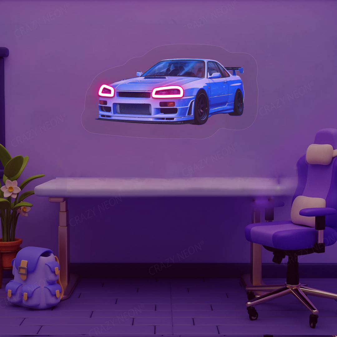 Skyline GT-R Neon Artwork | Pink