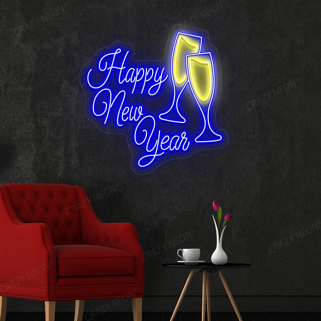 Happy New Year Neon Sign | Blue