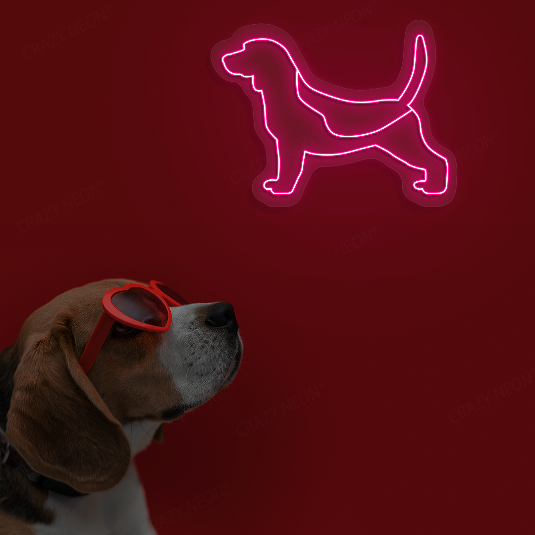 Beagle LED Neon Sign | Pink