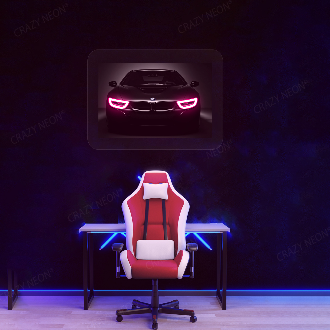 BMW i8 Neon Artwork | Pink