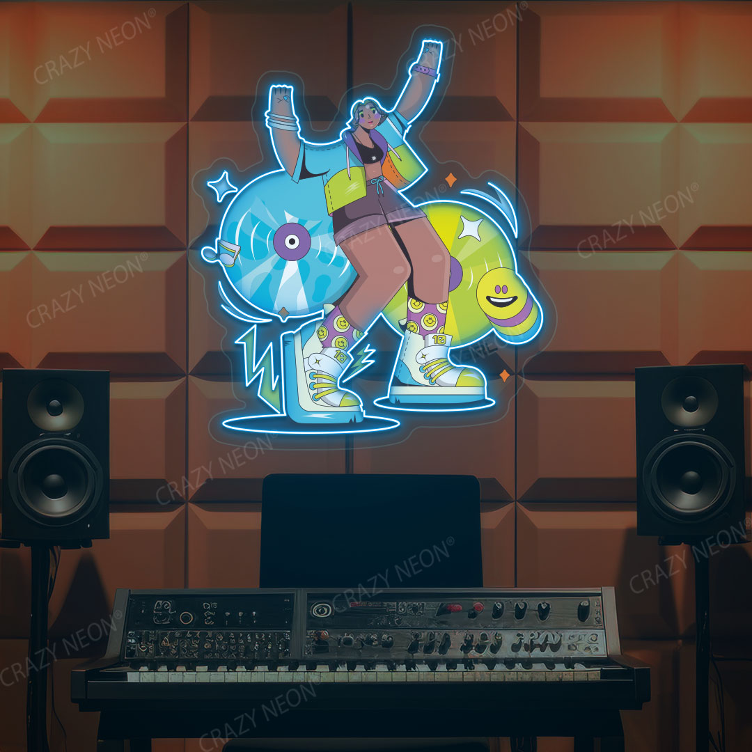 Rave Vibes Neon Artwork | Iceblue