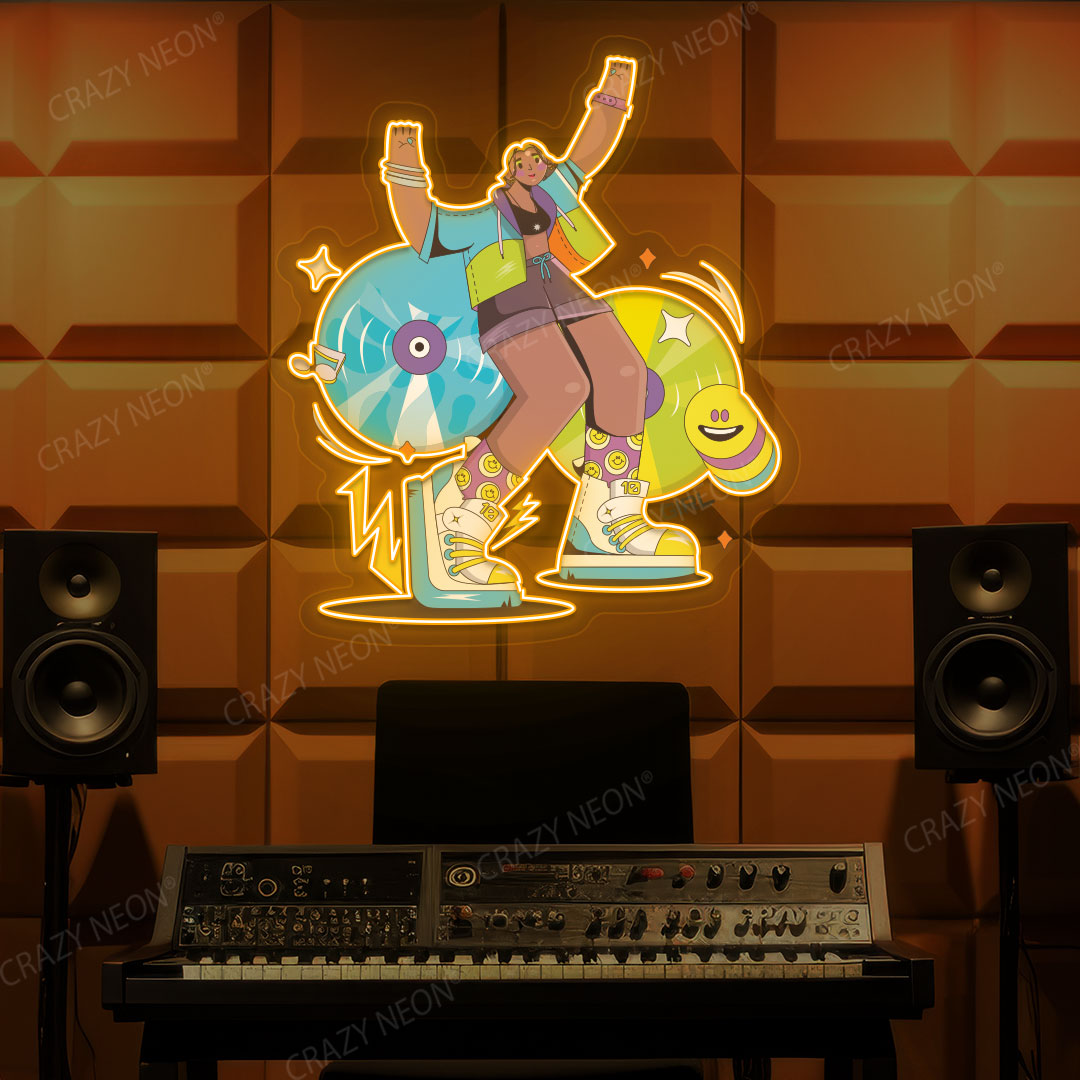 Rave Vibes Neon Artwork | Orange