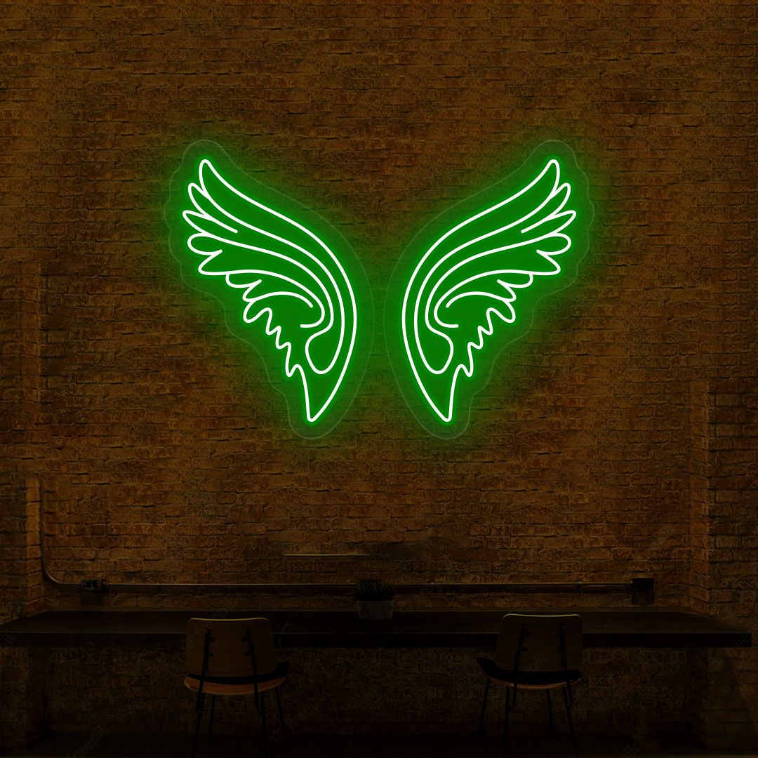Angel Wings Neon Sign | Green