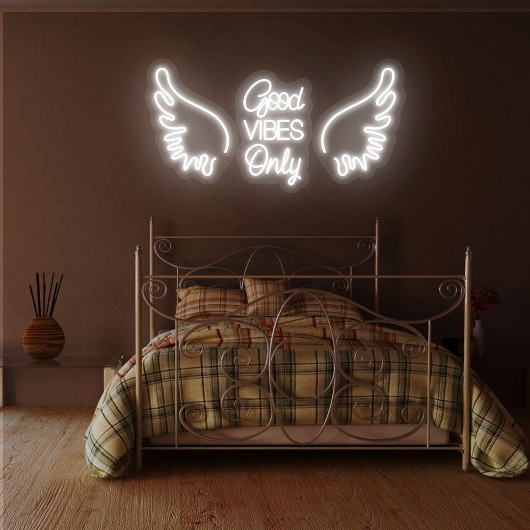 Good Vibes Only Neon Sign | White