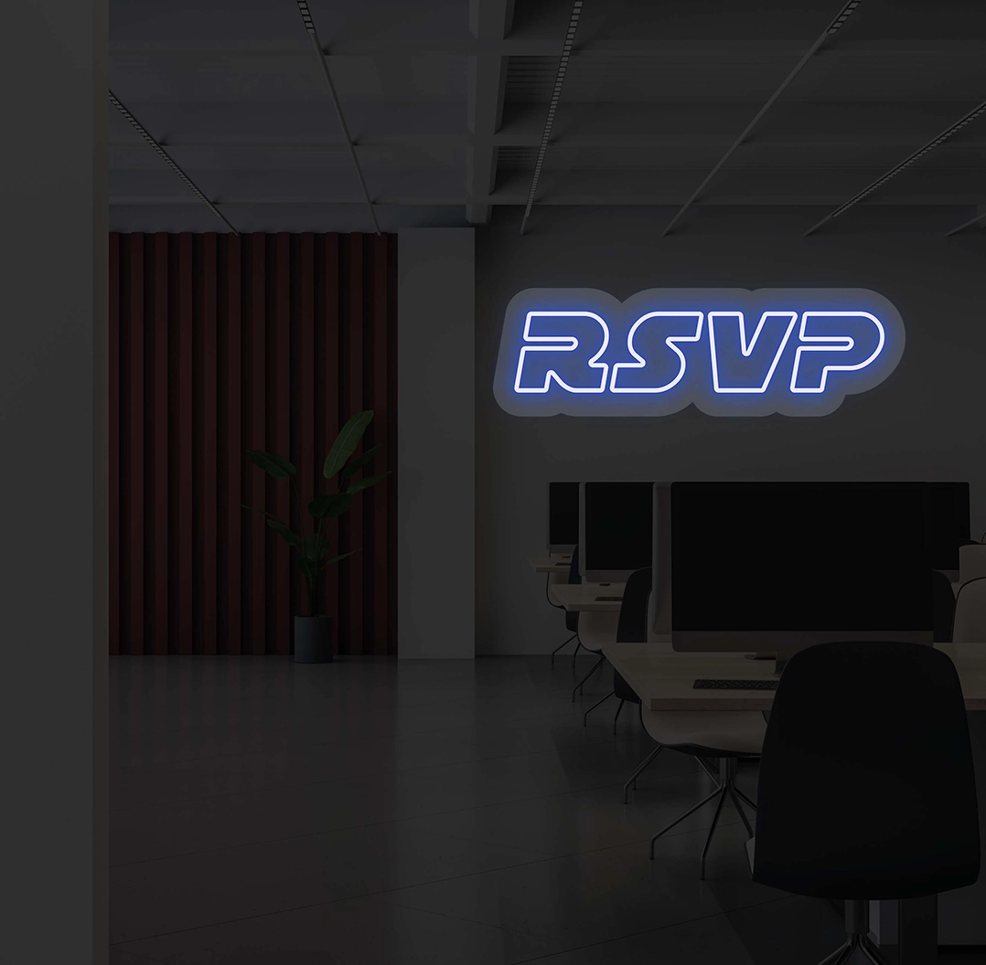 RSVP Neon Sign | Blue
