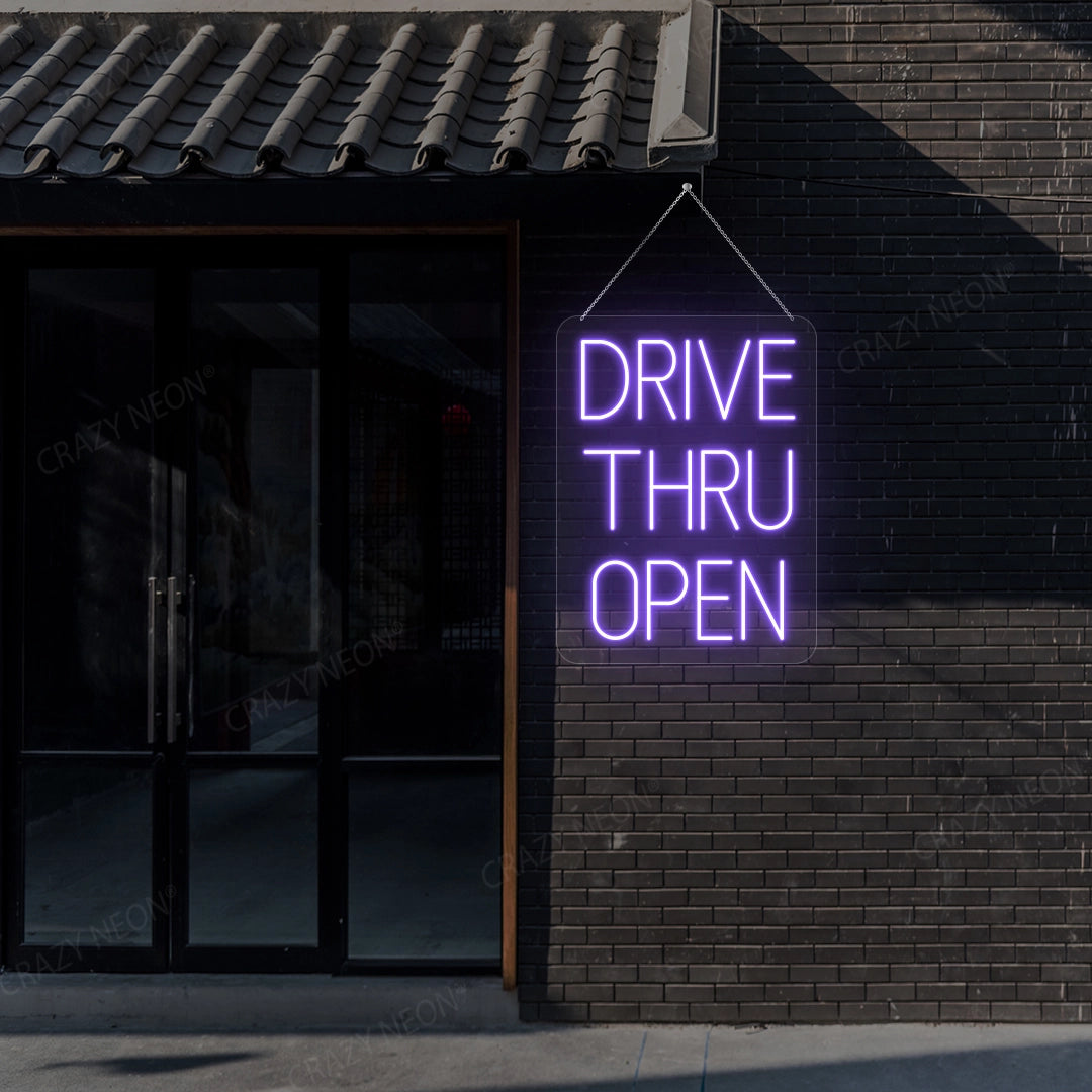 Drive Thru Open Sign | Purple
