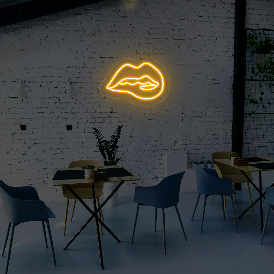 Irresistible Lips Neon Sign | Orange