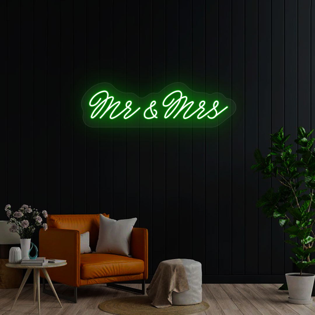 Mr & Mrs Neon Sign | Green