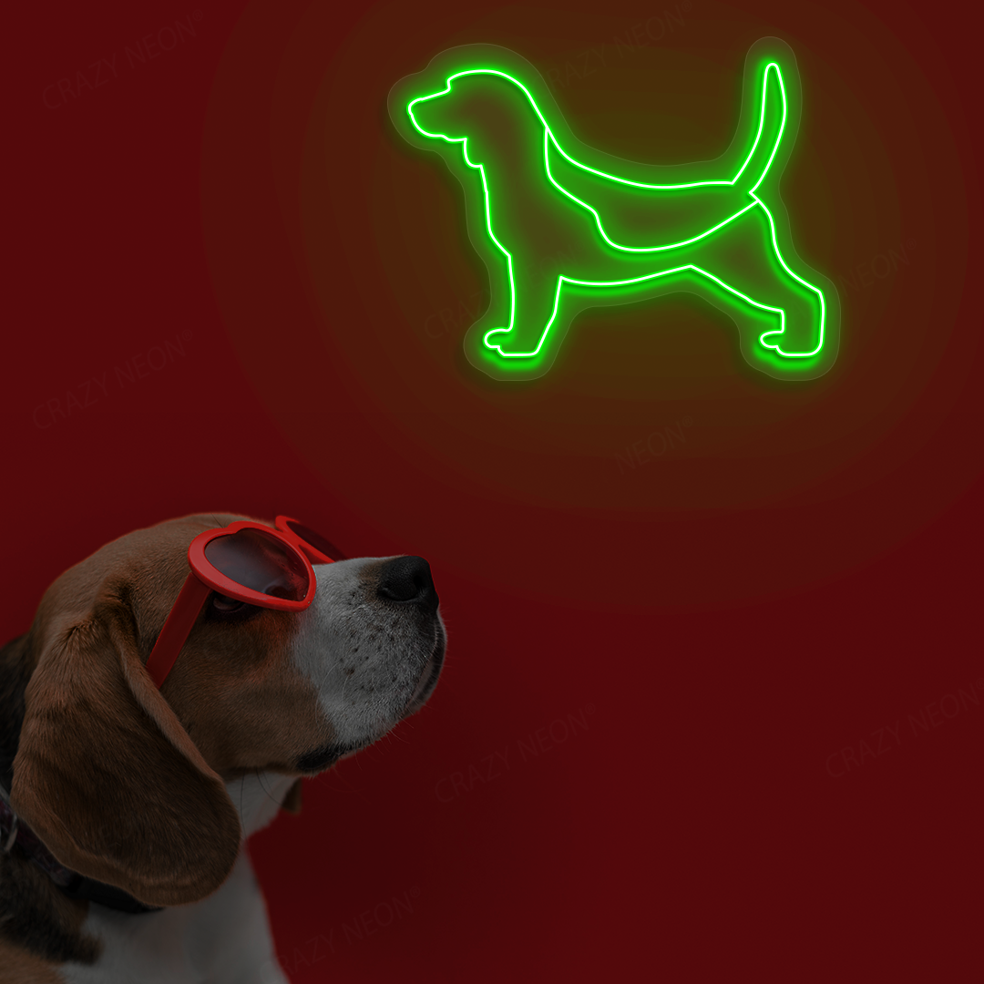 Beagle LED Neon Sign | Green