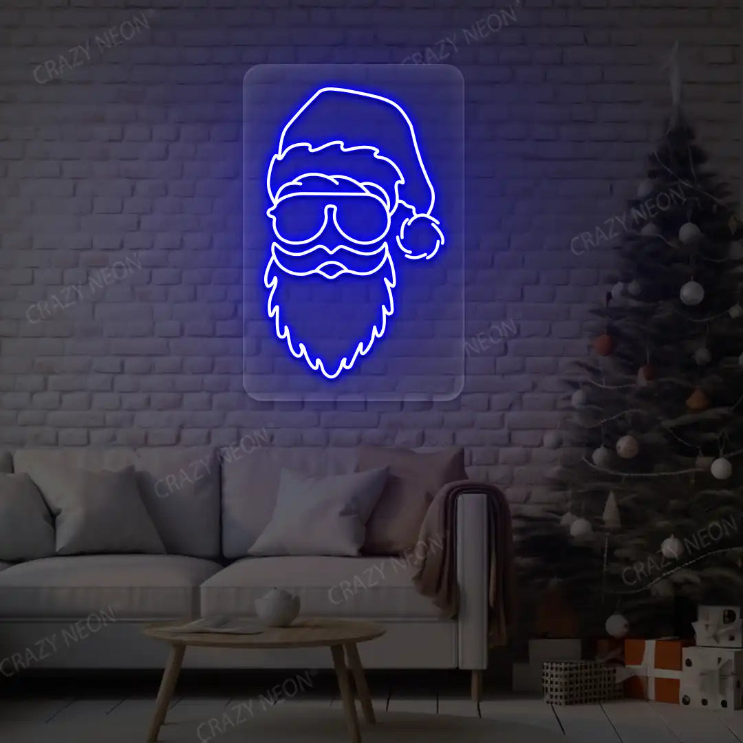 Cool Santa Neon Sign | Blue