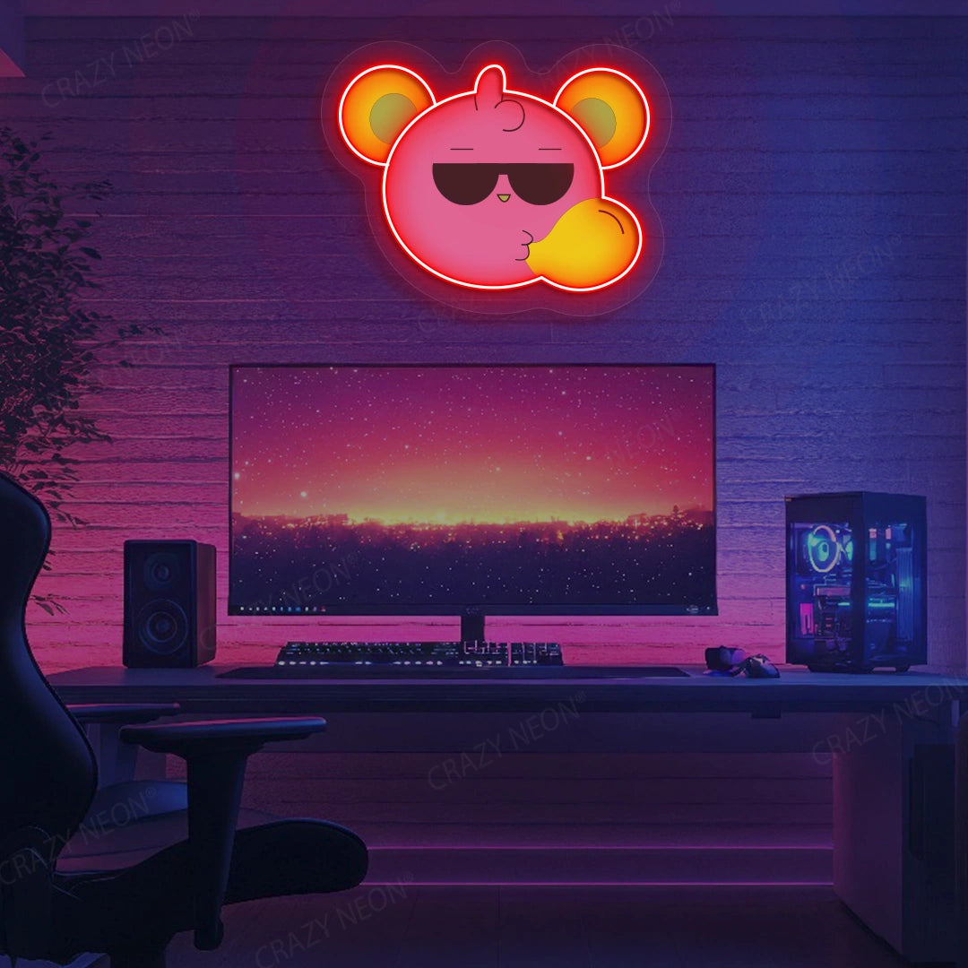 Slay Bear Neon Artwork | Red