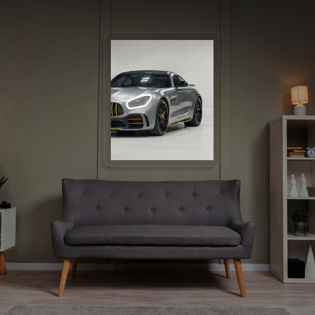 AMG GT Headlight Neon Artwork | White