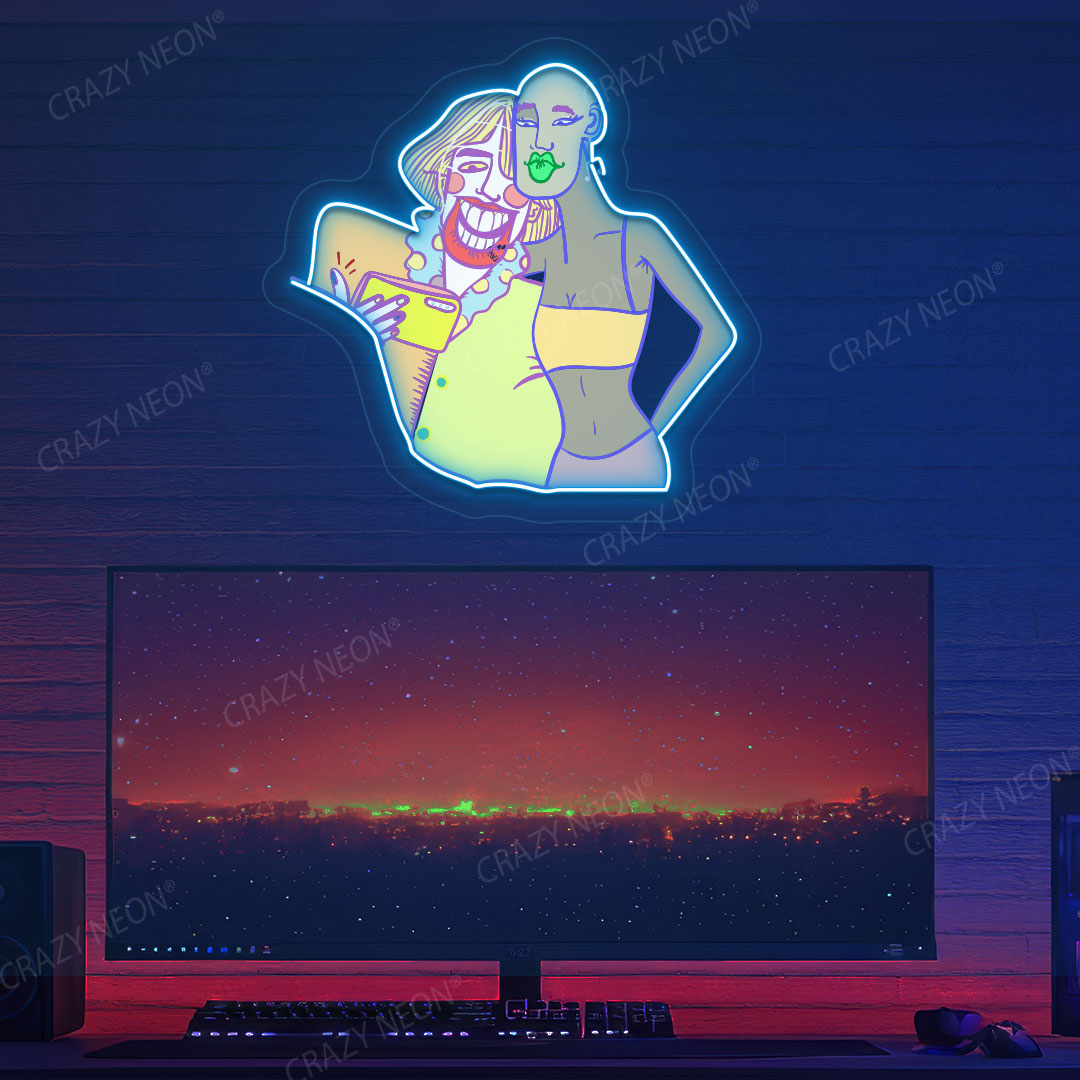 Snap Moment Neon Artwork | Iceblue