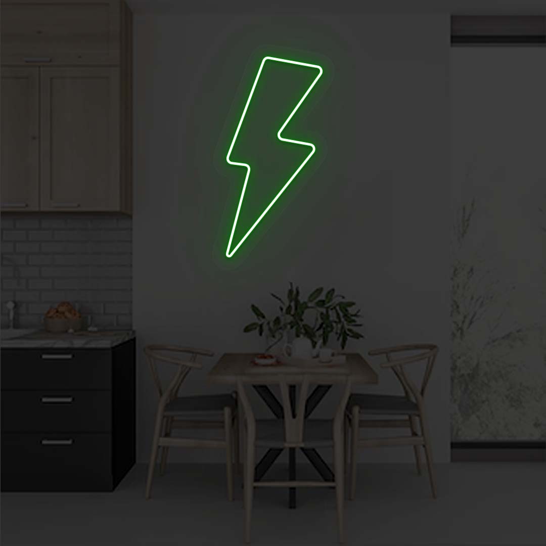 Lightning Bolt Neon Sign | Green