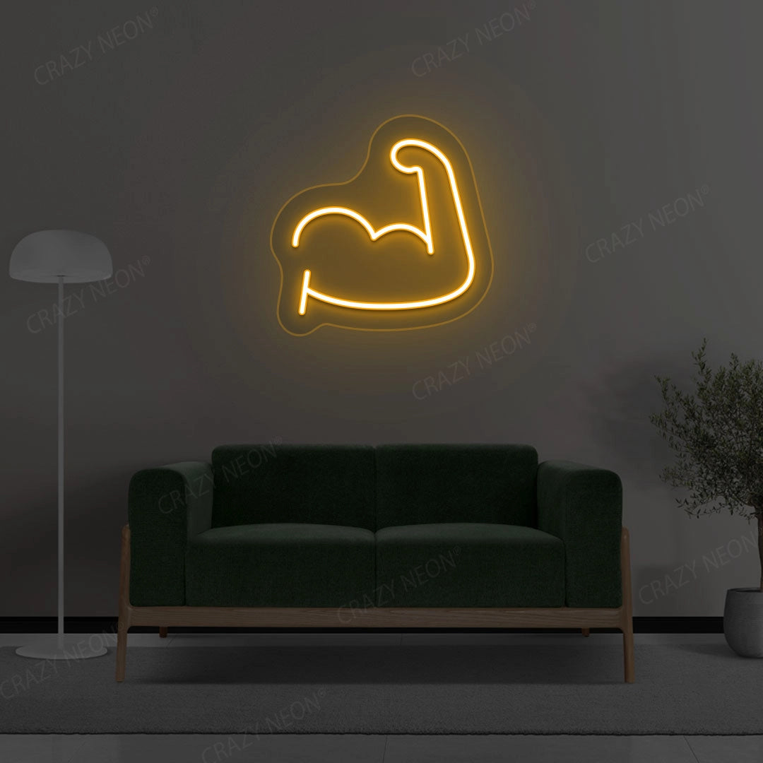 Muscular Hand Neon Sign | Orange