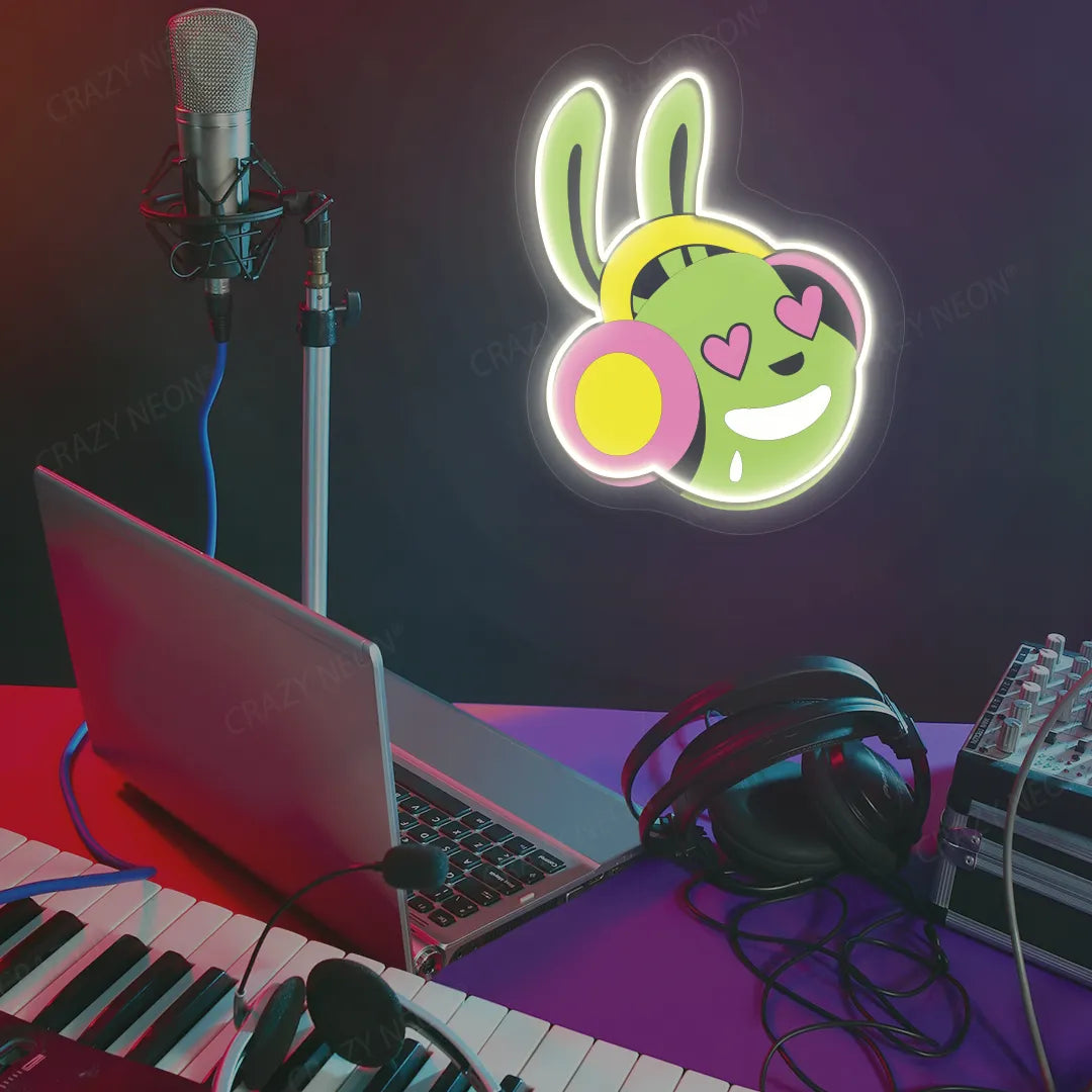 DJ Bunny Neon Artwork | Warmwhite