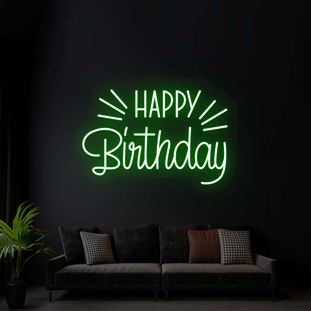 Happy Birthday Neon Sign | Green