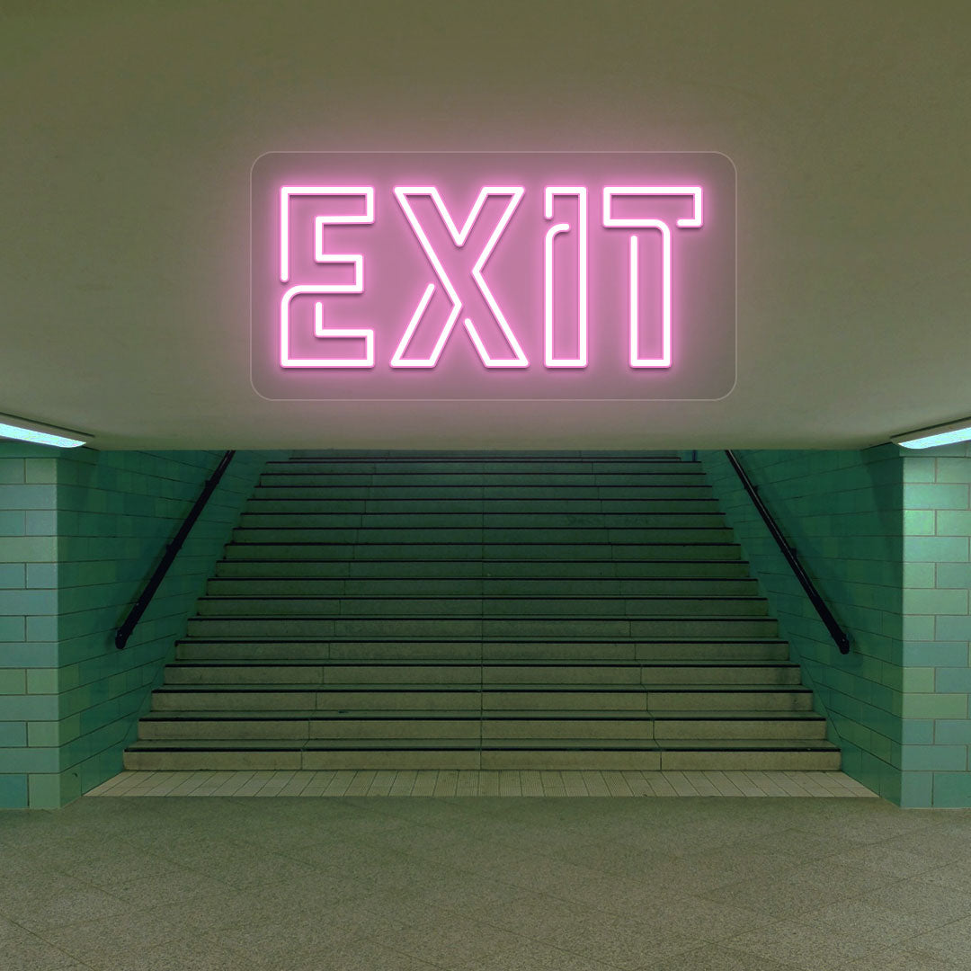Exit Neon Sign | Pink