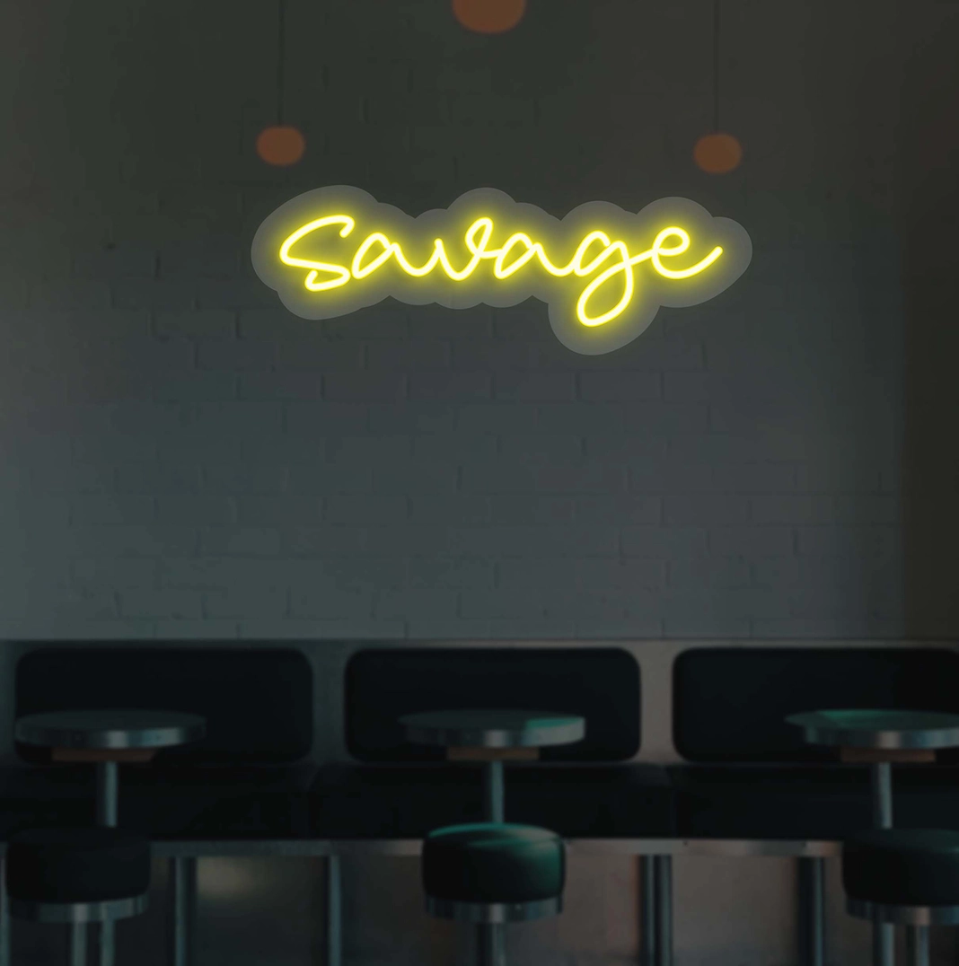 Savage Neon Sign | Yellow
