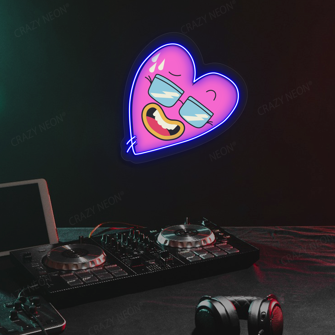 Flexin’ Heart Neon Artwork | Blue