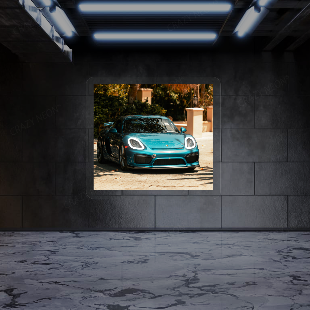 718 Cayman GT4 Neon Artwork | White