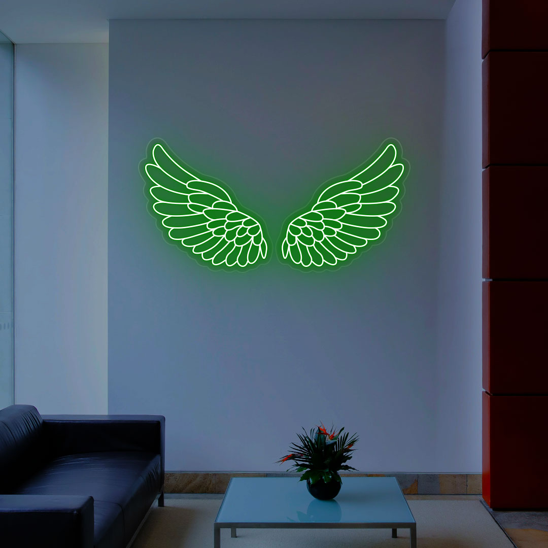 ArchAngel Wings Neon Sign | Green