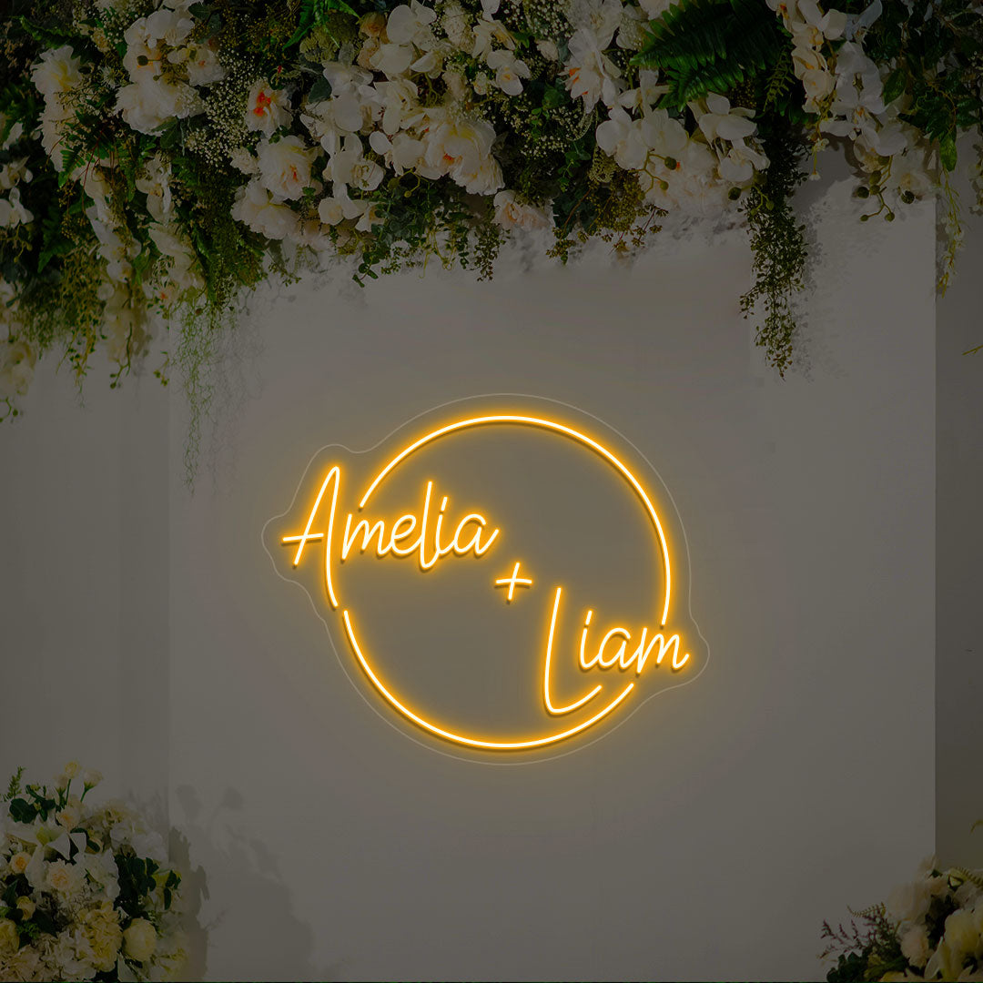 Personalized Wedding Names Neon Sign