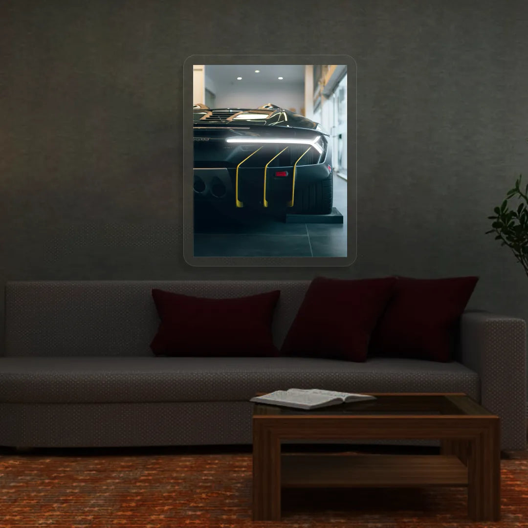 Lambo Centenario Backlight Neon Artwork | White