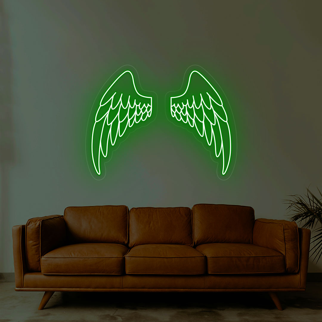 Angel Wings Neon Sign | Green