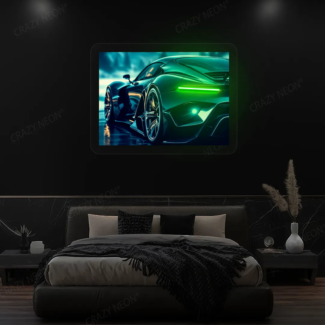 HyperSports Car Backlight Neon Artwork | Green