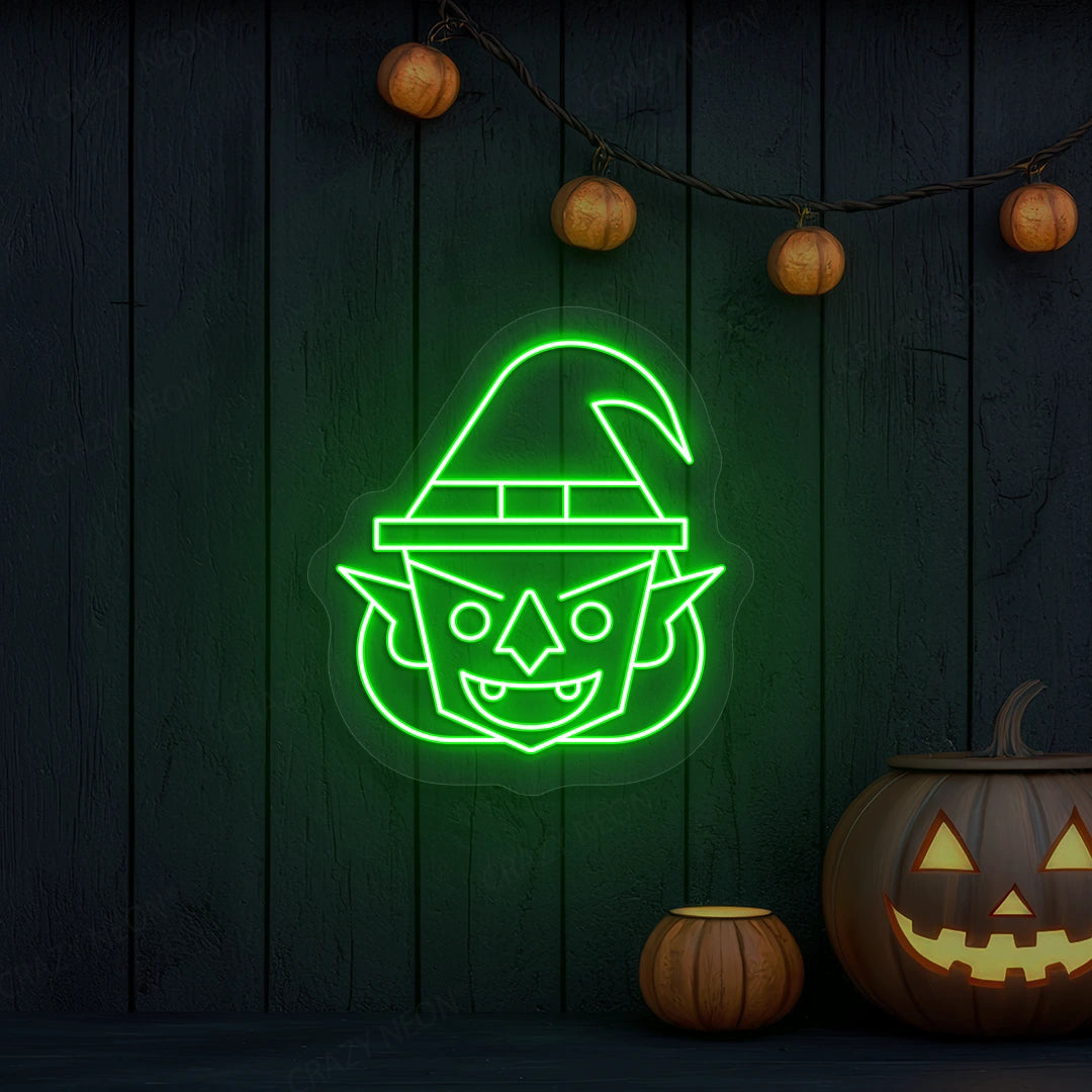 Vampire Witch Neon Sign | Green