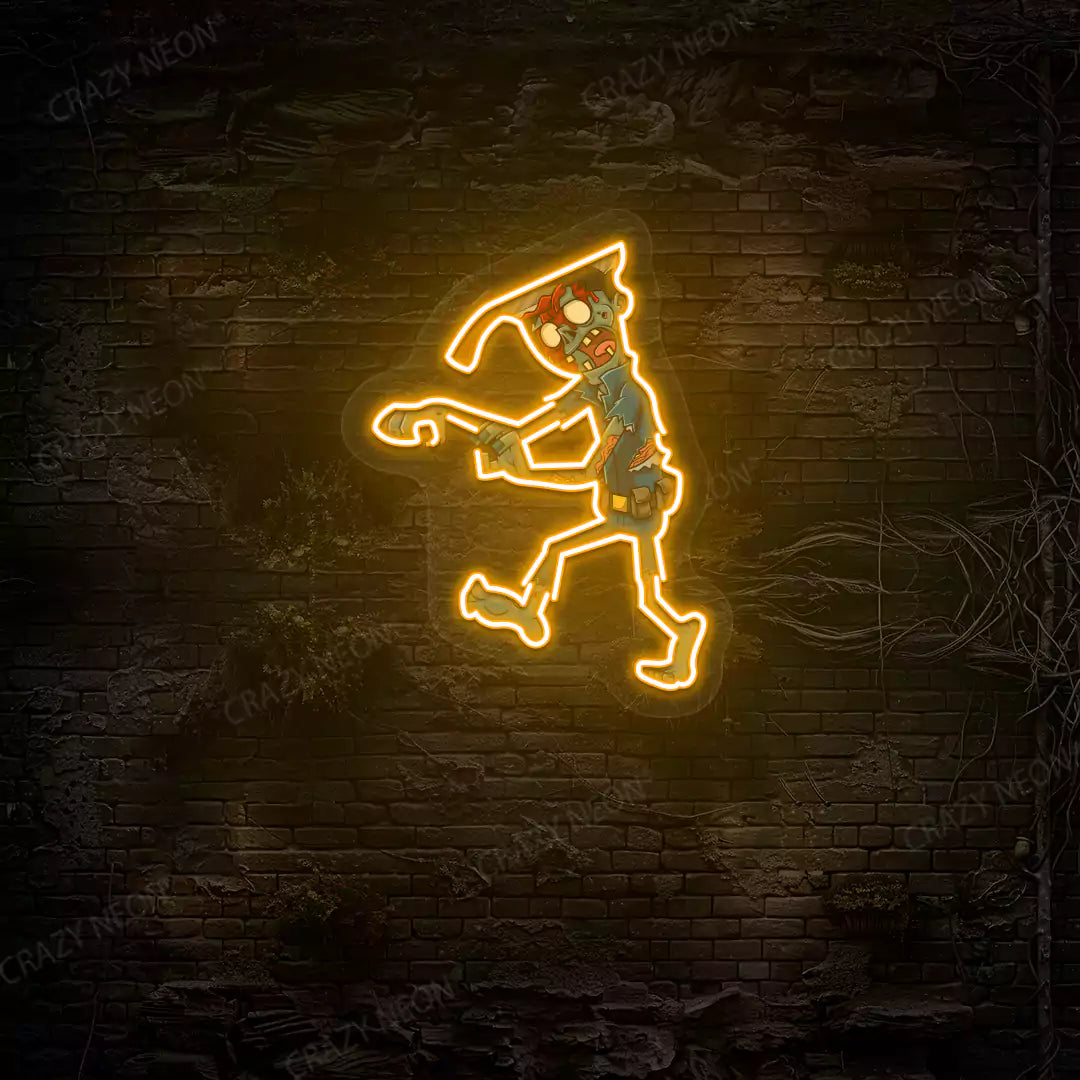 Zombie Walker Neon Artwork | Orange