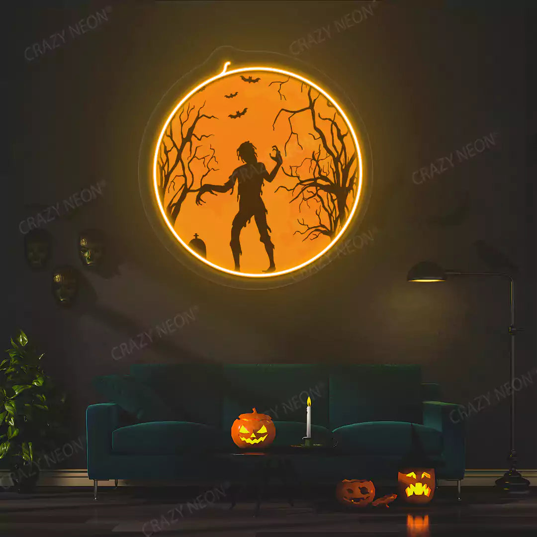 Walking corpse Neon Artwork | Orange