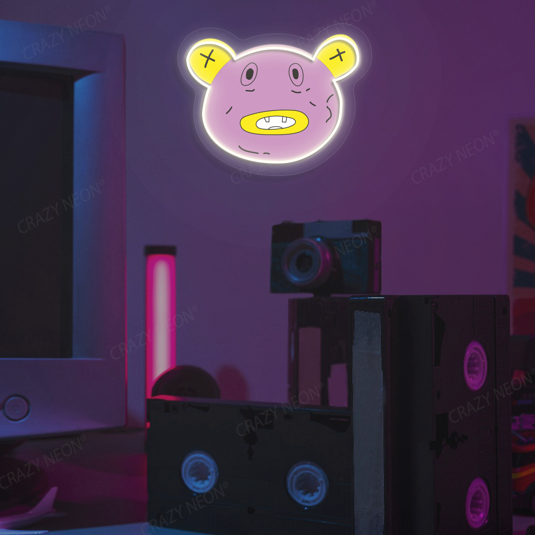 Drip Bear Neon Artwork | Warmwhite