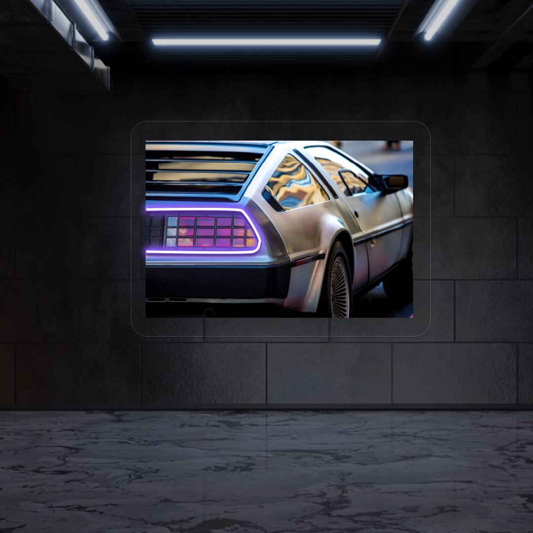 DMC-12 Backlight Neon Artwork | Purple