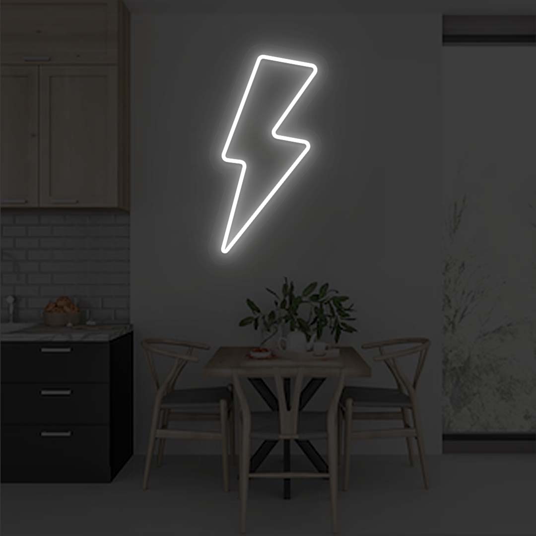 Lightning Bolt Neon Sign | Warmwhite